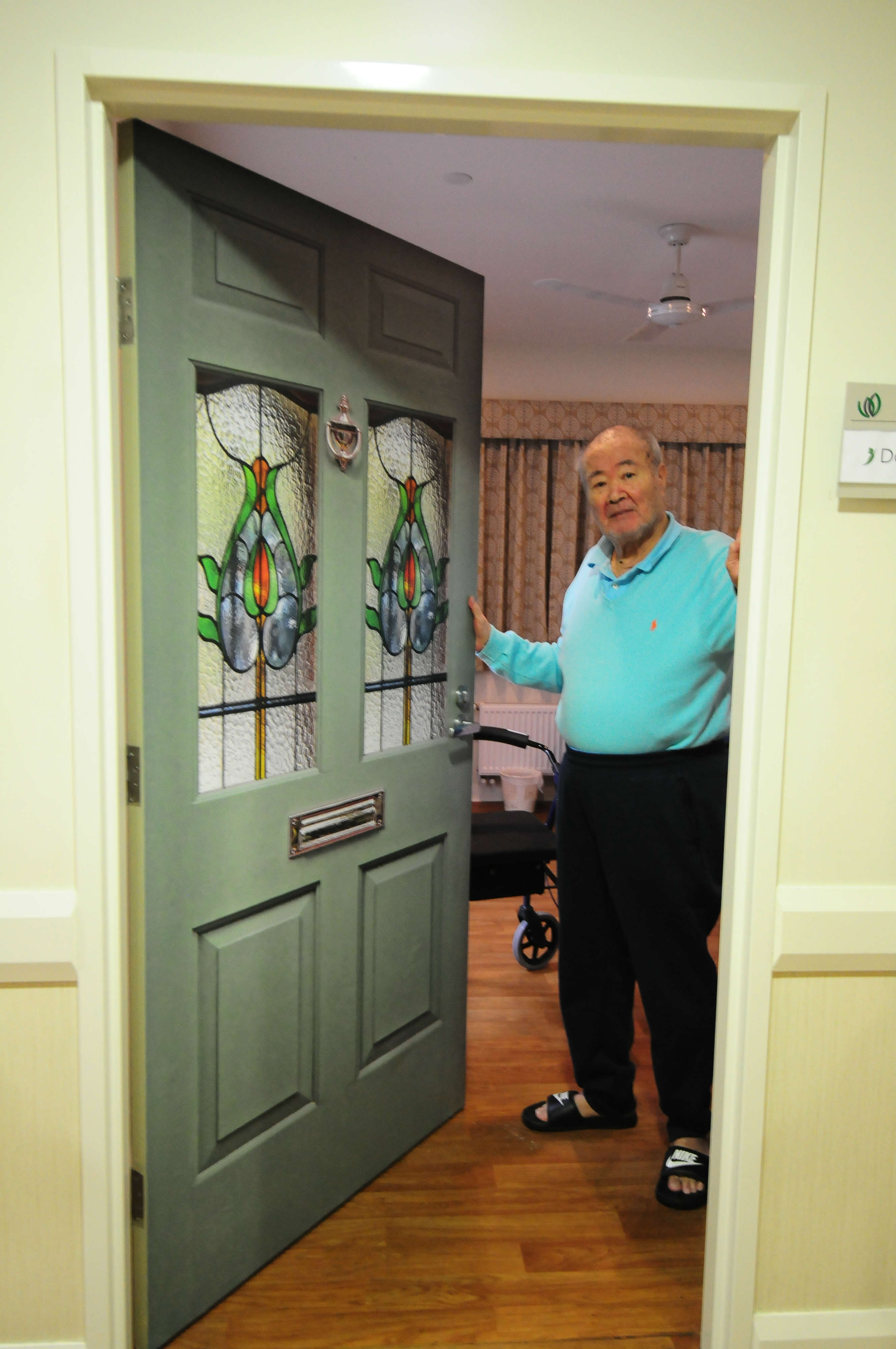 David enjoying his True Door at TLC Aged Care The Heights in Donvale Victoria Australia