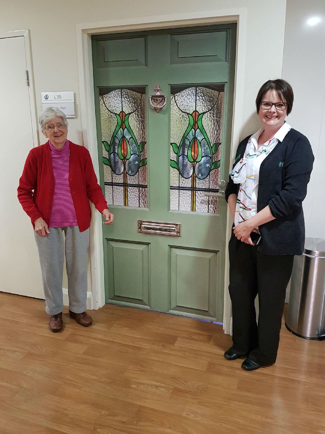 Sue Jones enjoying her True Door at TLC Aged Care The Heights in Donvale Victoria Australia Sue Jones enjoying her True Door at TLC Aged Care The Heights in Donvale Victoria Australia