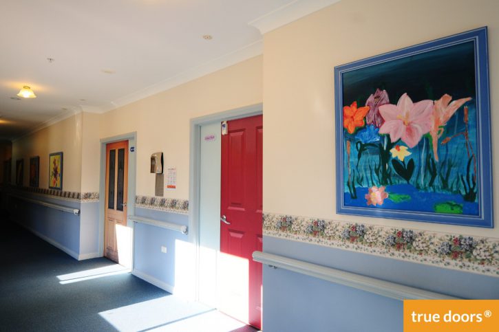 The new personalised hallway at Cypress View Lodge Australia after a True Doors transformation The new personalised hallway at Cypress View Lodge Australia after a True Doors transformation