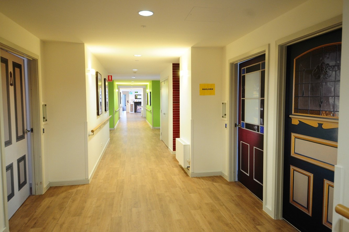 True Doors transformation in the hallway of Mercy Health in Bendingo Australia